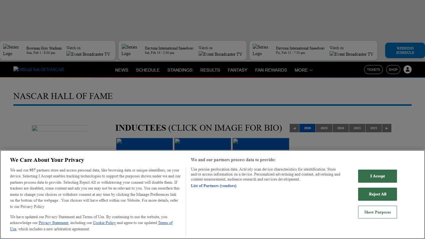 Hall of Fame Page Class of 2026 - Official Site Of NASCAR