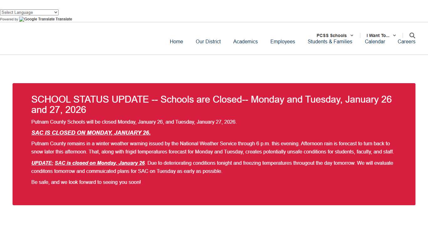 Putnam County School System - Home